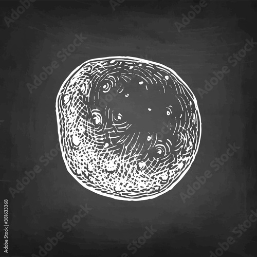Chalk sketch of potato.