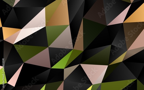 Light Green, Red vector abstract mosaic pattern. Colorful illustration in Origami style with gradient. Polygonal design for your web site.