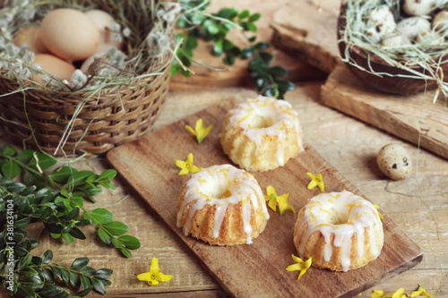 Rustic easter mini bundt cakes