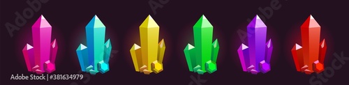 Beautiful colored crystals set