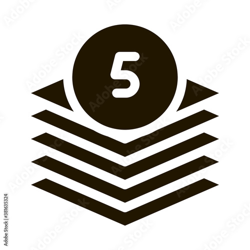 Five Layers glyph icon vector. Five Layers Sign. isolated symbol illustration