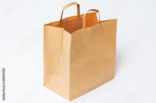 Wallpaper Mural Craft bag, white background, side view, copy space Torontodigital.ca