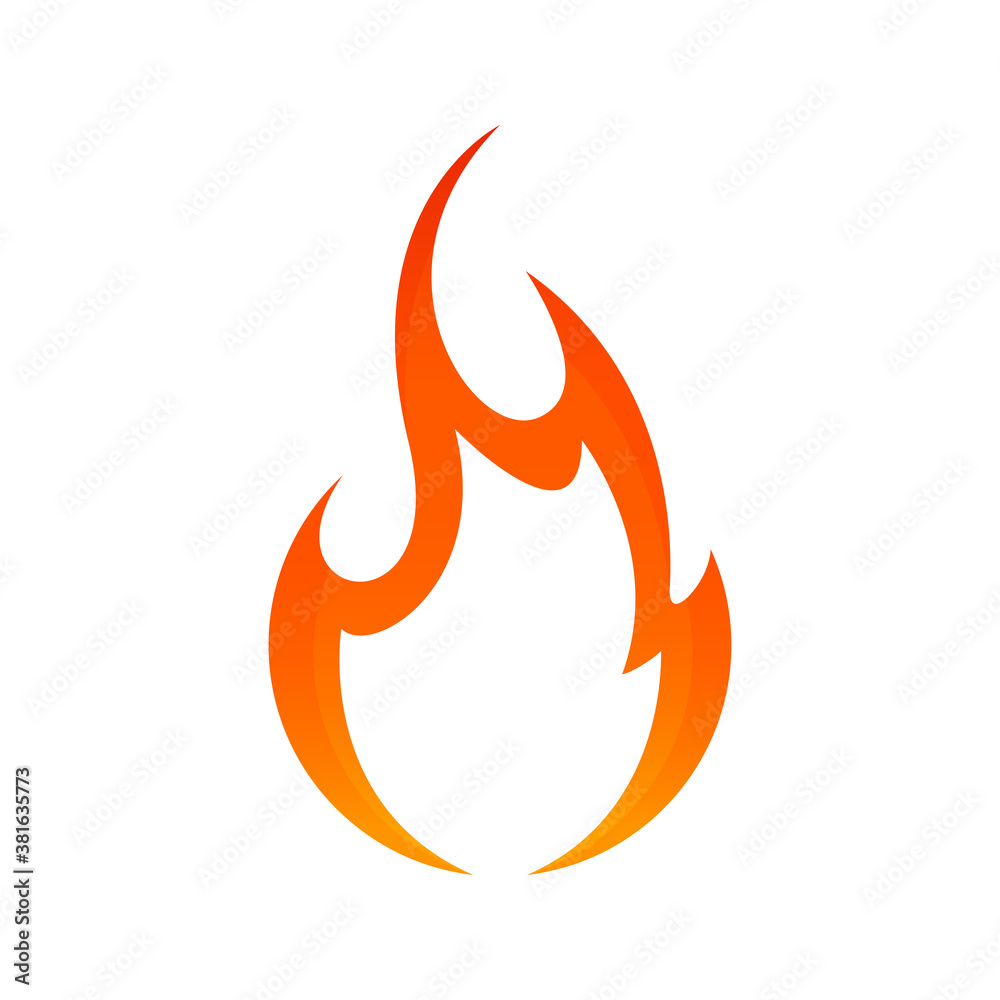 Fire flames icon isolated on white background Fire flames icon isolated on white background