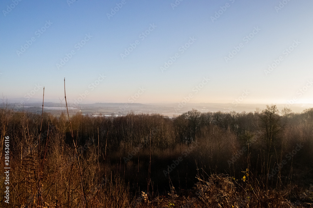 A beautiful pastel sunset over the countryside