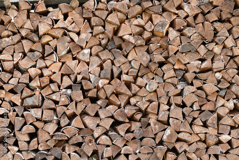 background of firewood close-up horizontal background of firewood close-up horizontal