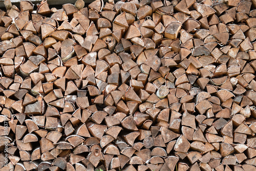 background of firewood close-up horizontal