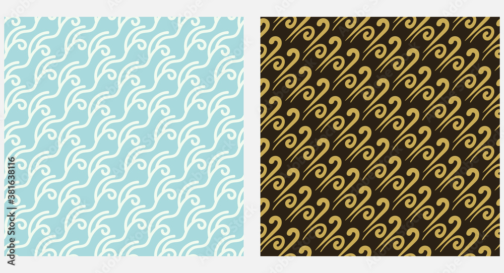 Abstract decorative hand drawn backgrounds. Colors: black, gold, blue. Background image in modern style. Seamless wallpaper, texture. Vector illustration.
