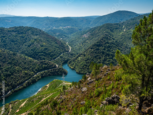 Panoramic view of Duque viewpoint in Ribeira Sacra in Lugo - Galicia - Spain