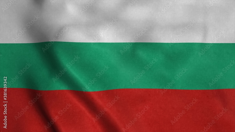 Flag of Bulgaria waving in the wind. 3d illustration