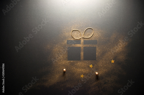 Gift box gold glitter