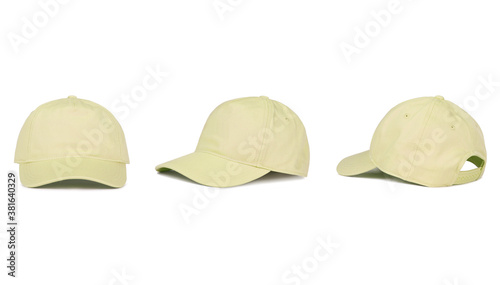 Yellow baseball caps