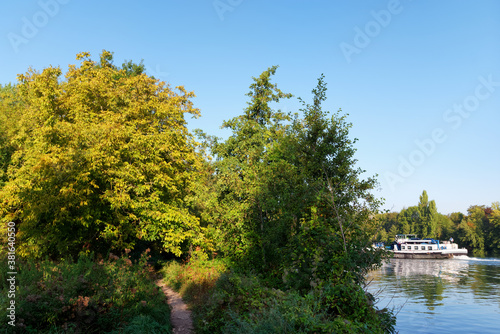 Fototapeta Naklejka Na Ścianę i Meble -  Seine river bank in the Lutin sensitive natural space