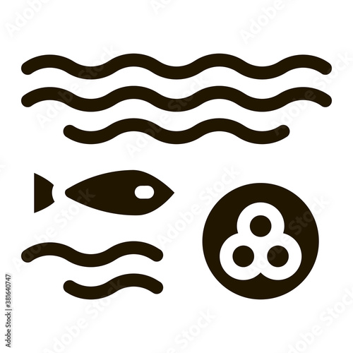 Fish Lays Caviar glyph icon vector. Fish Lays Caviar Sign. isolated symbol illustration