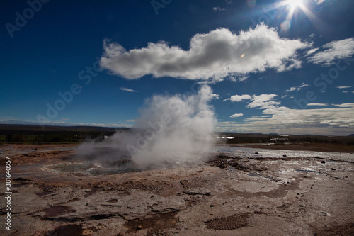 Strokkur geothermal geysir in Iceland