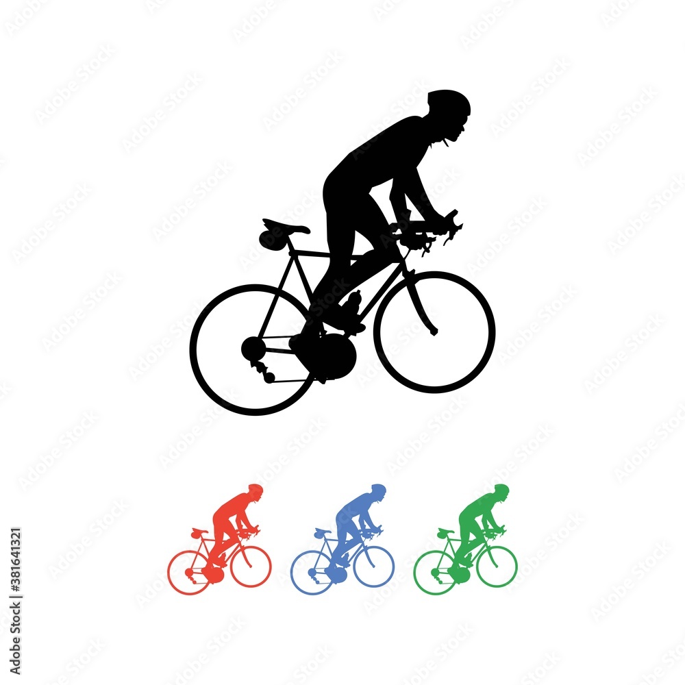 Fototapeta premium Colorful Silhouette of Freestyle Cycling
