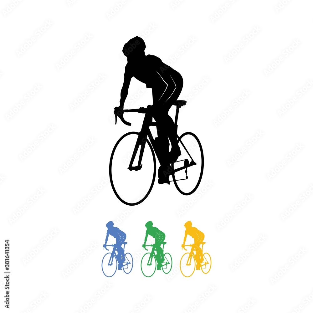 Fototapeta premium Colorful Silhouette of Freestyle Cycling