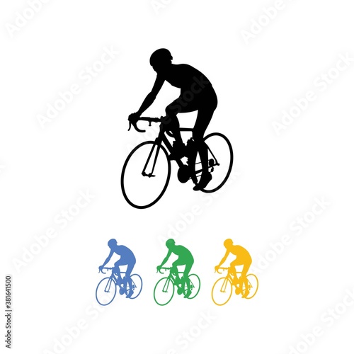 Colorful Silhouette of Freestyle Cycling