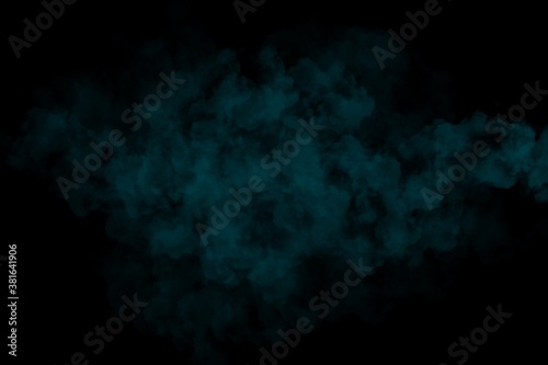 3d Plue color splash on abstract black background  