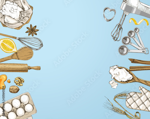 Hand drawn baking background