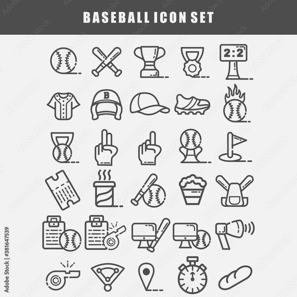 baseball icon set baseball icon set