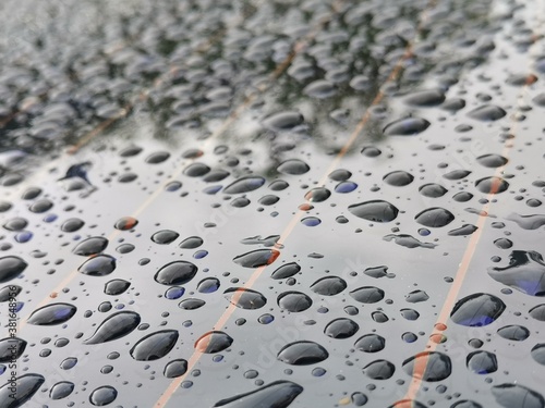 water drops on a metal background