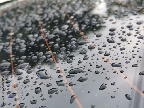 water drops on a metal background