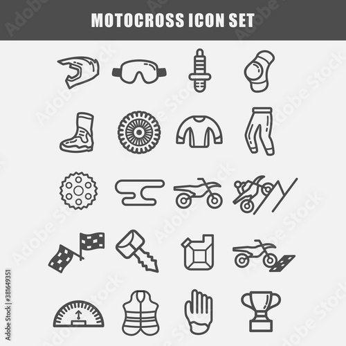 motocross icon set