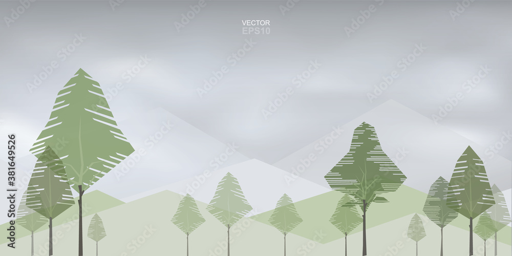 Fototapeta premium Trees background. Abstract natural for landscape design and decoration. Vector.