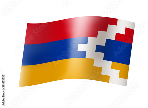 Flag of Arstakh (Nagorno-Karabakh) - landlocked and disputed region of South Caucasus