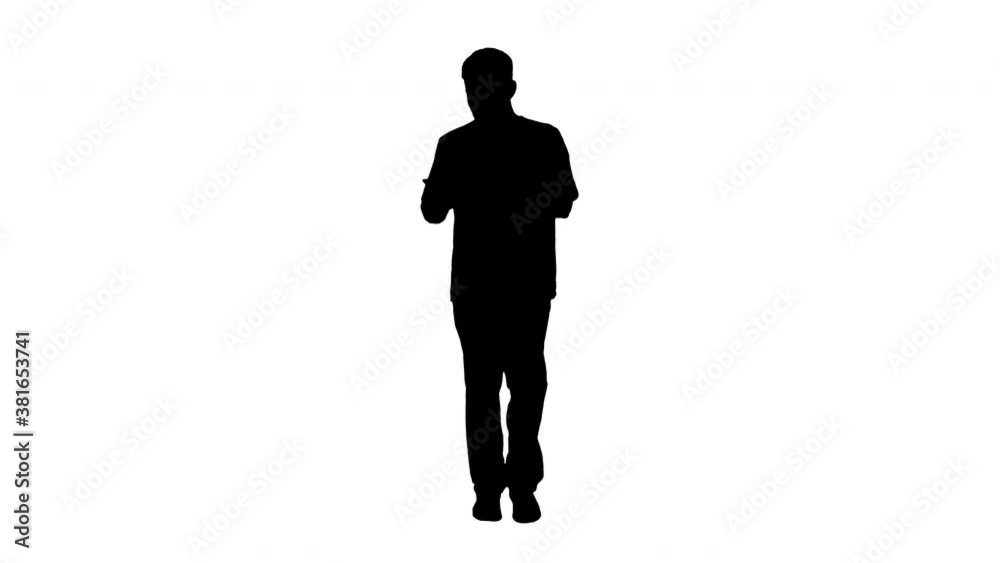Surgeon doctor walking and using his phone, Alpha Channel Surgeon doctor walking and using his phone, Alpha Channel