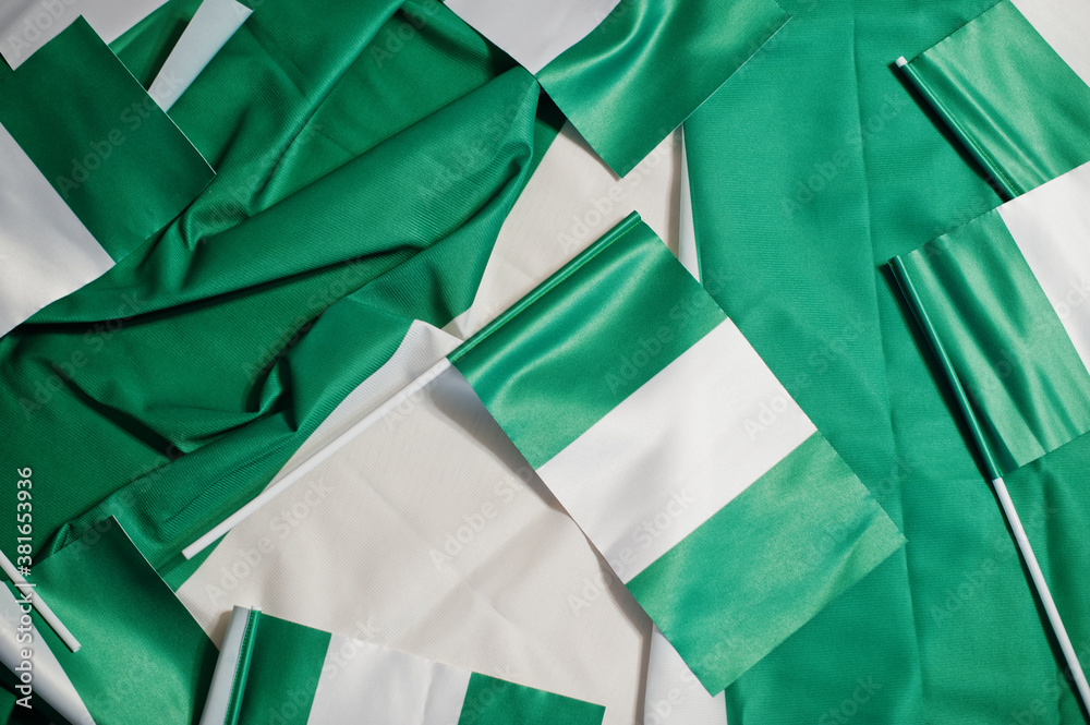 Obraz premium Happy independence day of Nigeria. Nigerian flags.