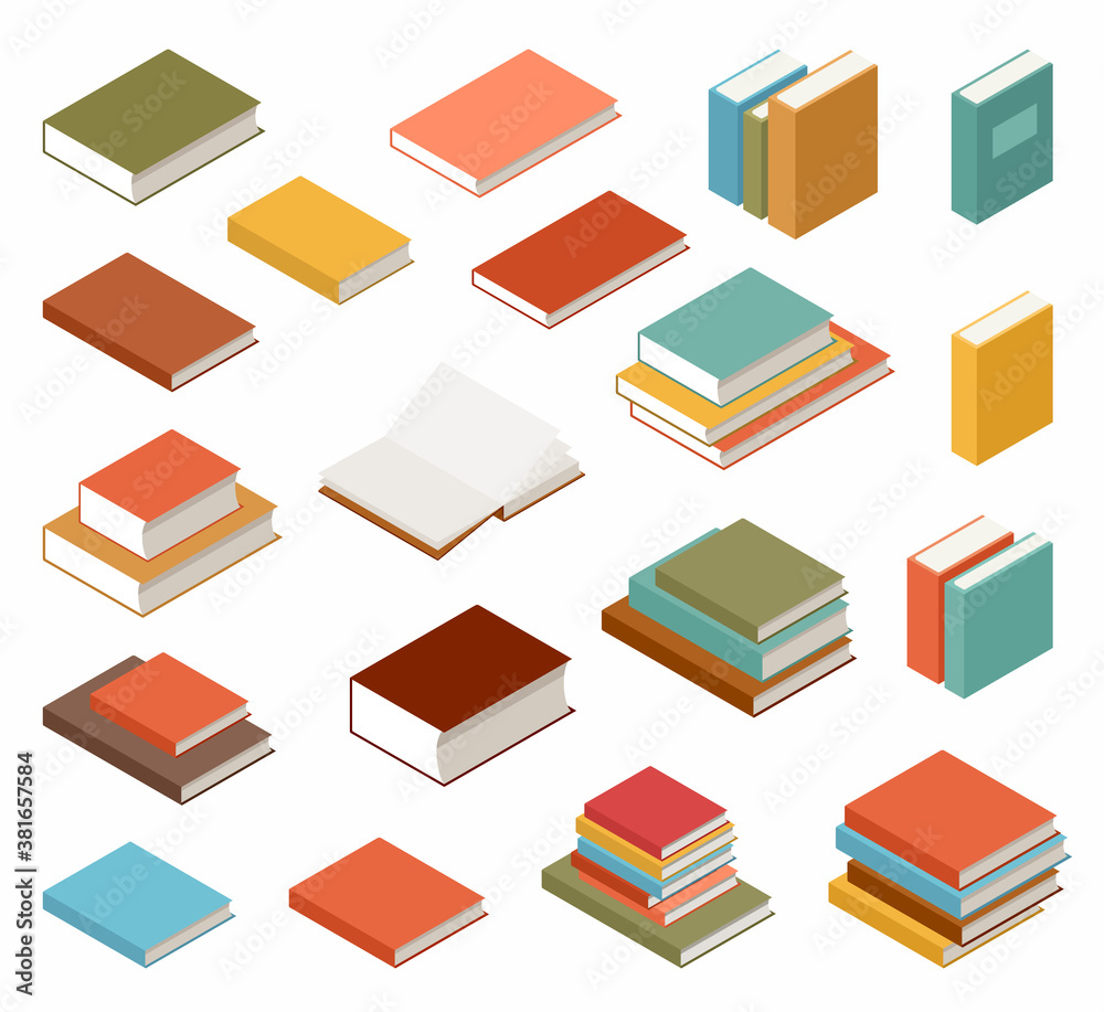 Books and textbooks on a white background Books and textbooks on a white background