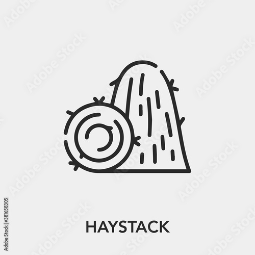 haystack icon vector. Linear style sign for mobile concept and web design. hay symbol illustration. Pixel vector graphics - Vector.	