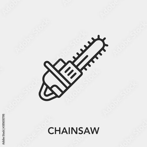 chainsaw icon vector. Linear style sign for mobile concept and web design. chainsaw symbol illustration. Pixel vector graphics - Vector.	