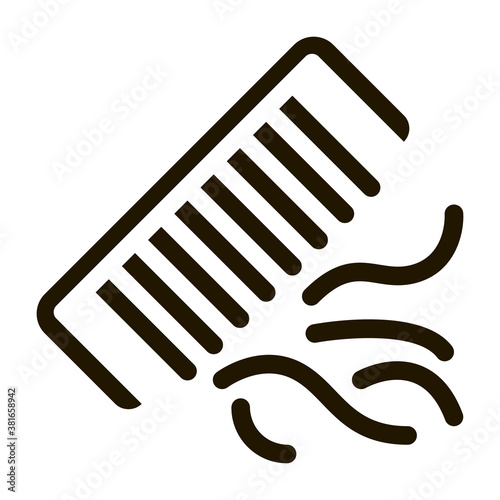 Comb Lost Hair glyph icon vector. Comb Lost Hair Sign. isolated symbol illustration