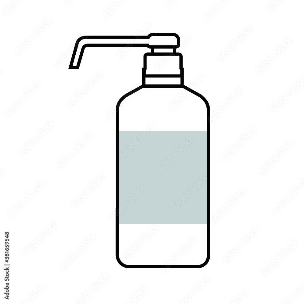 白のプッシュ式消毒液ボトル