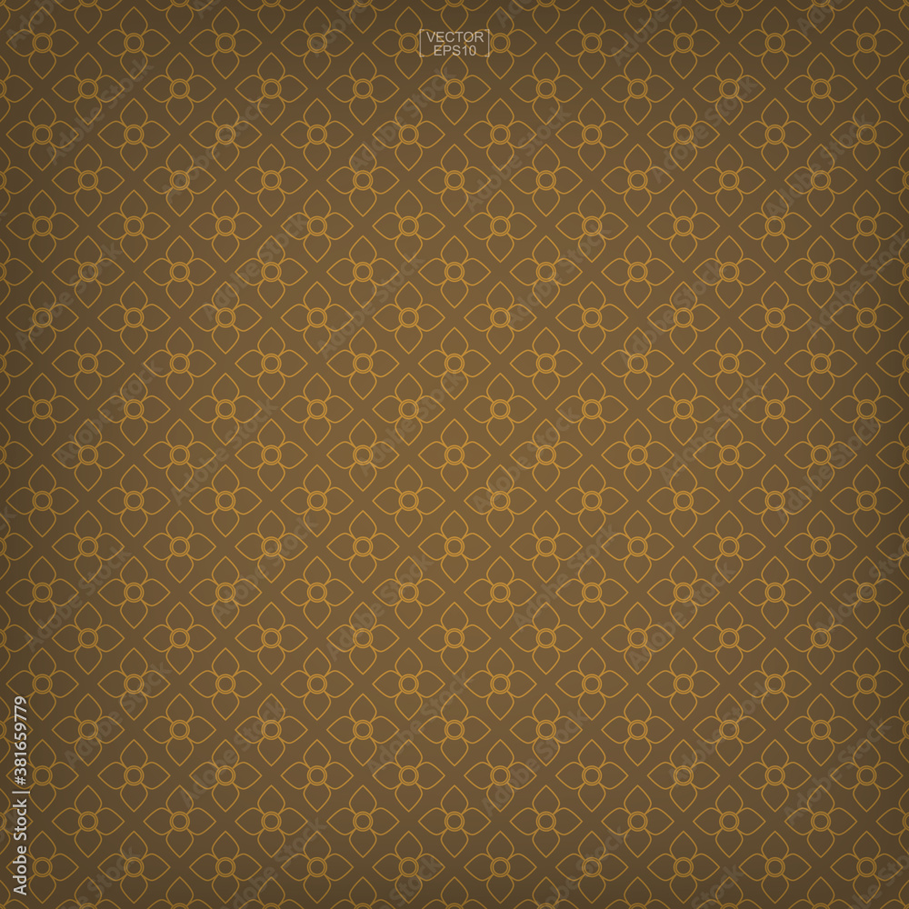 Thai pattern background of flower element. Asian traditional art design. Vector. Thai pattern background of flower element. Asian traditional art design. Vector.