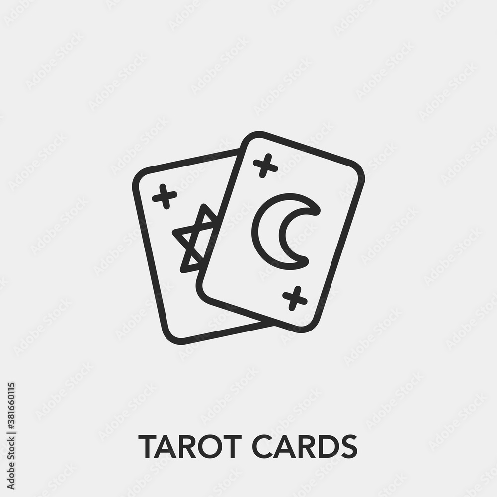 tarot cards icon vector. Linear style sign for mobile concept and web design. tarot cards symbol illustration. Pixel vector graphics - Vector. tarot cards icon vector. Linear style sign for mobile concept and web design. tarot cards symbol illustration. Pixel vector graphics - Vector.