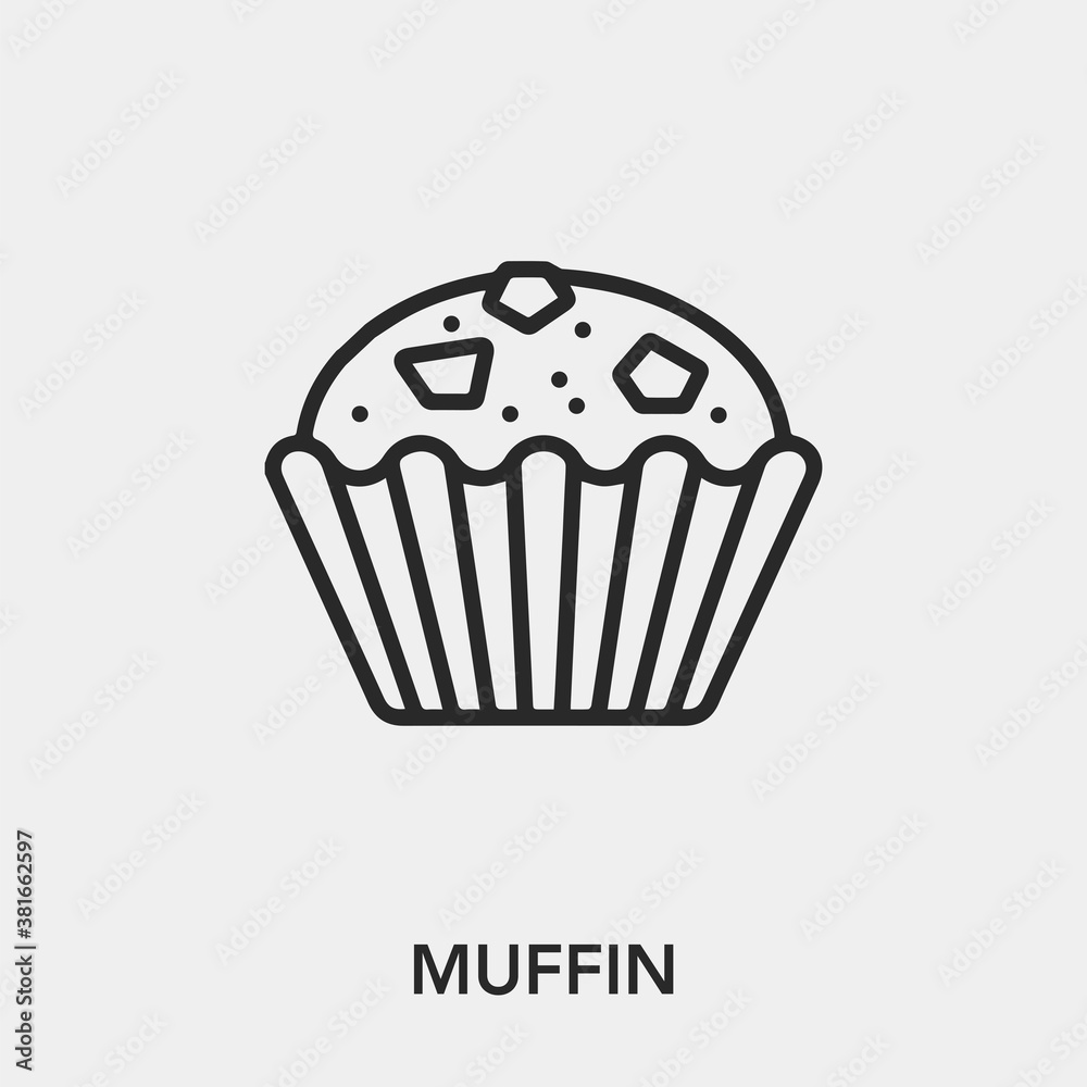 muffin icon vector. Linear style sign for mobile concept and web design. cupcake symbol illustration. Pixel vector graphics - Vector. muffin icon vector. Linear style sign for mobile concept and web design. cupcake symbol illustration. Pixel vector graphics - Vector.