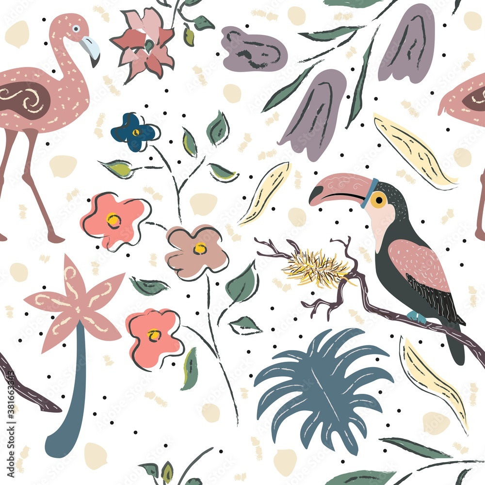 Seamless Floral Pattern. Hand Drawn. Seamless Floral Pattern. Hand Drawn.