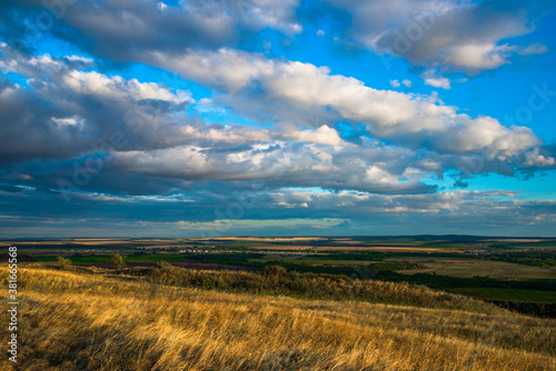 clouds over the field