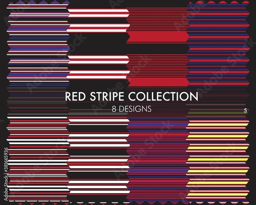 Red Stripe Seamless Pattern Collection