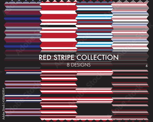 Red Stripe Seamless Pattern Collection