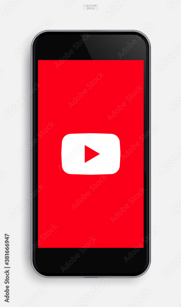Realistic mobile phone with application image on display screen background. Vector. Realistic mobile phone with application image on display screen background. Vector.
