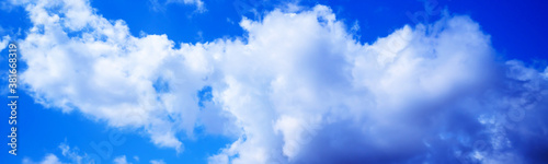 Blue sky with clouds. Beautiful background Background Panarama