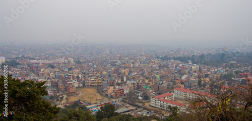 Kathmandu, smog, panorama of the city