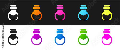 Poison in bottle icon isolated on white background. Bottle of poison or poisonous chemical toxin. Vector.