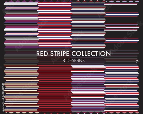 Red Stripe Seamless Pattern Collection