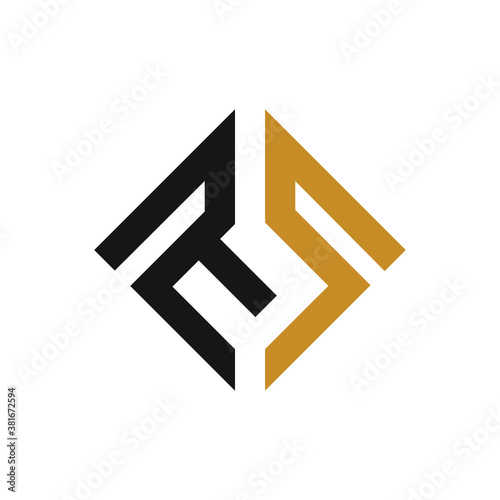 Initial letter rs or sr logo vector design template