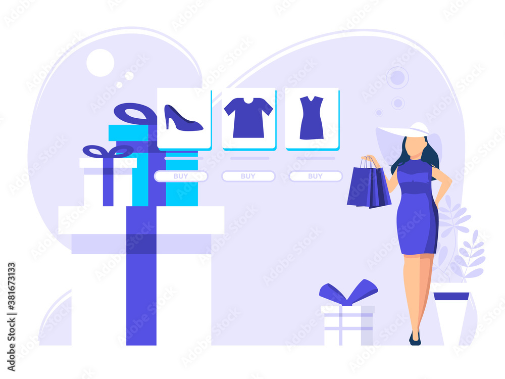 Online shopping discount concept illustration, suitable for web app design, banners, landing pages. flat style illustrations.